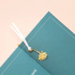 Gold Bookmarks Floral and Fauna Lotus