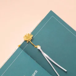 Gold Bookmarks Floral and Fauna Lotus