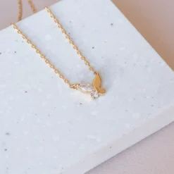 Necklace Diamante Half Butterfly