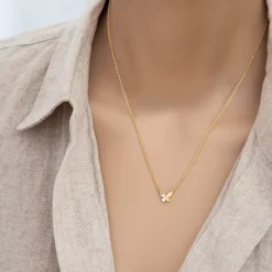 Necklace Diamante Half Butterfly