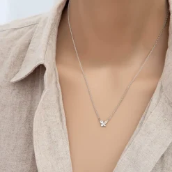 Necklace Diamante Half Butterfly