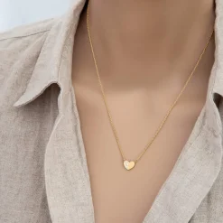 Necklace Diamante Half Heart