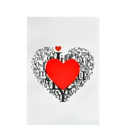 Small Card Heart of Letters