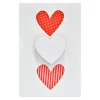 Small Card Three Hearts White