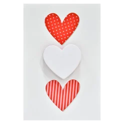 Small Card Three Hearts White